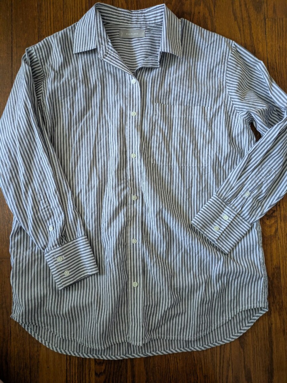 EVERLANE Cotton Striped Button Down Shirt Size 4